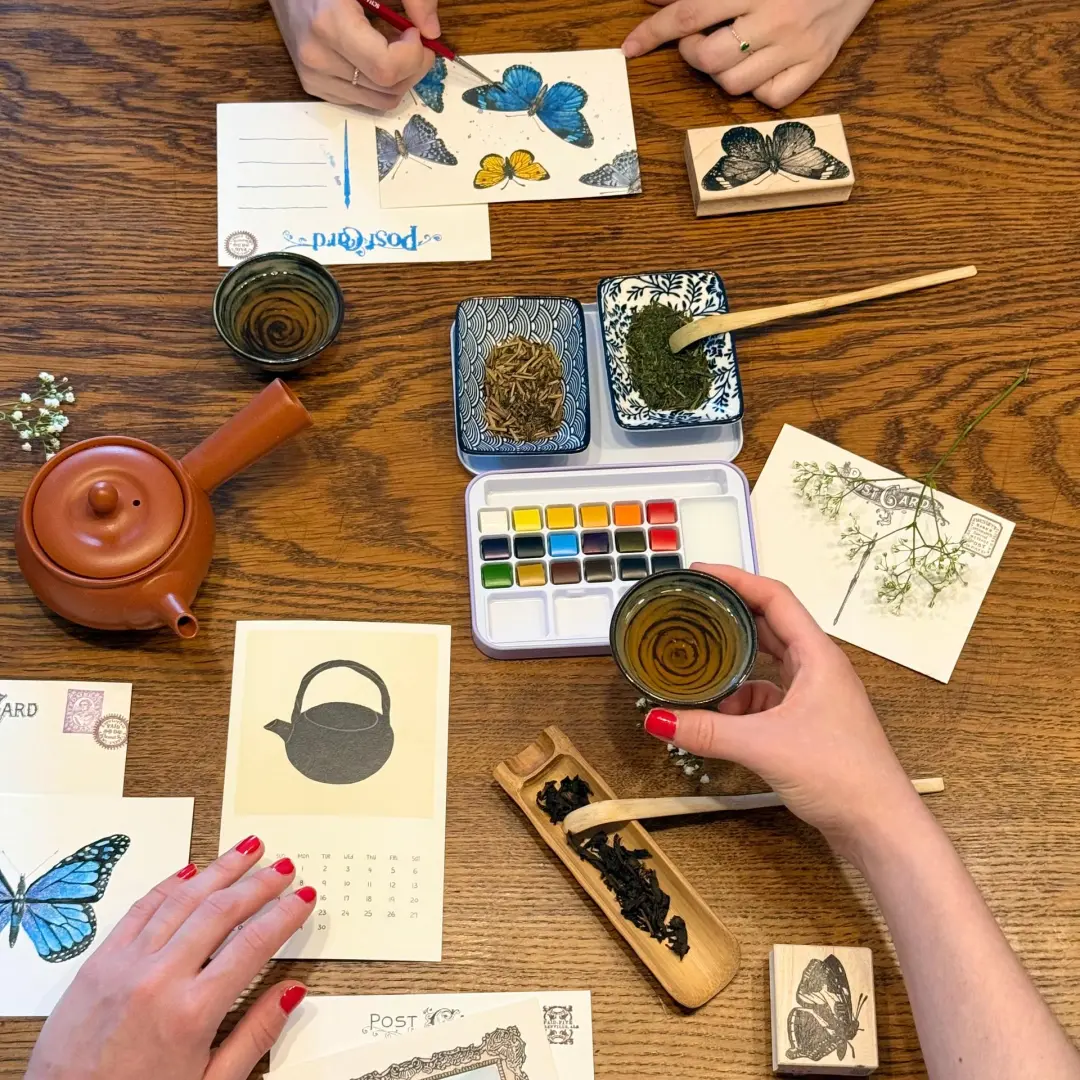 Watercolor Postcards & Japanese Tea Tasting