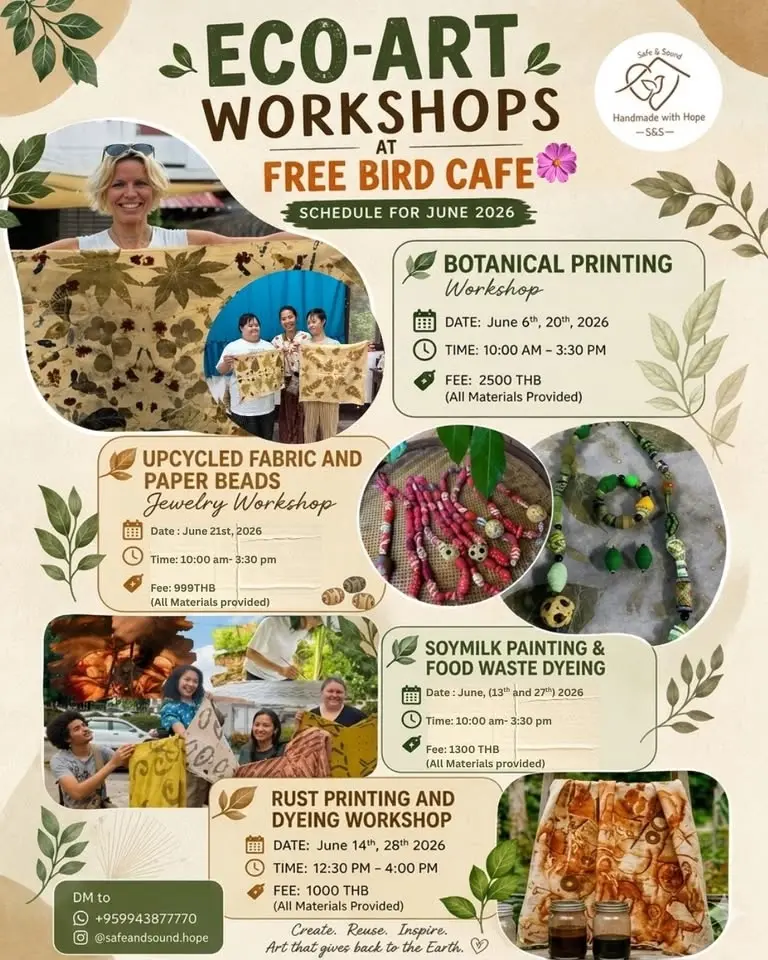 Eco Art Workshops at Free Bird Cafe ALL JUNE