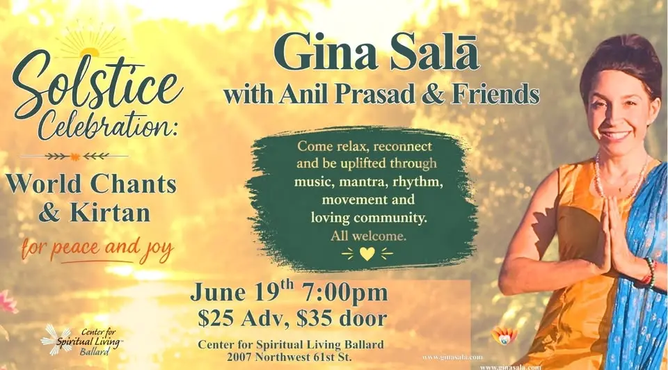 Solstice Celebration: World Chants & Kirtan ~ Gina Salā with Anil Prasad & Friends