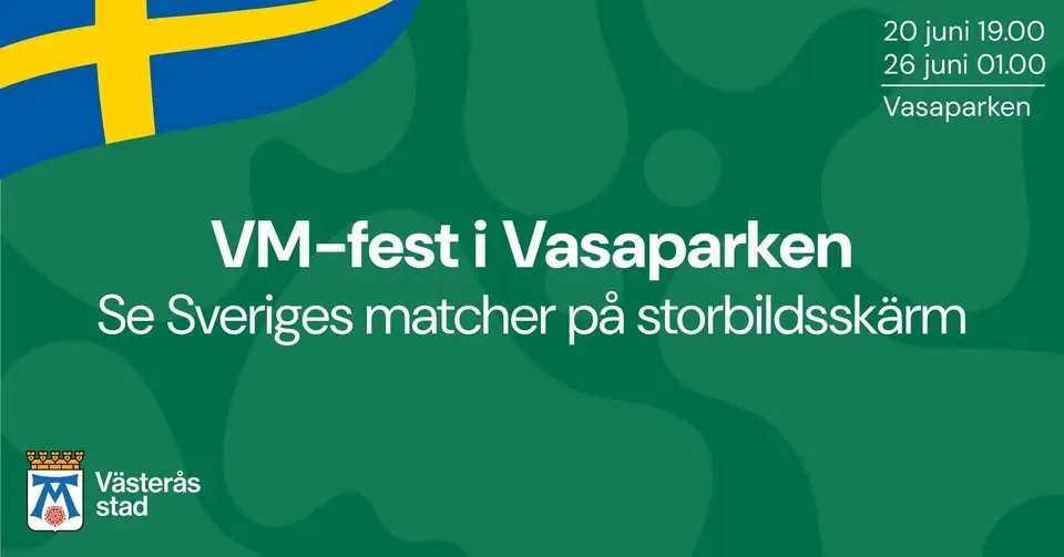 VM-fest i Vasaparken - Sveriges matcher visas på storbildskärm