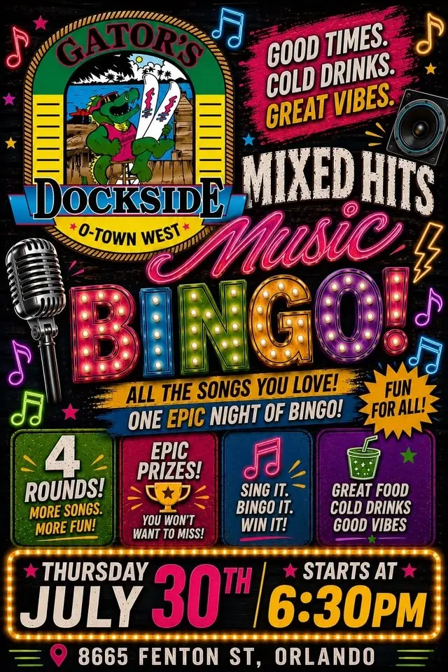 Mixed Hits Music Bingo @ Gators Dockside O-Town West