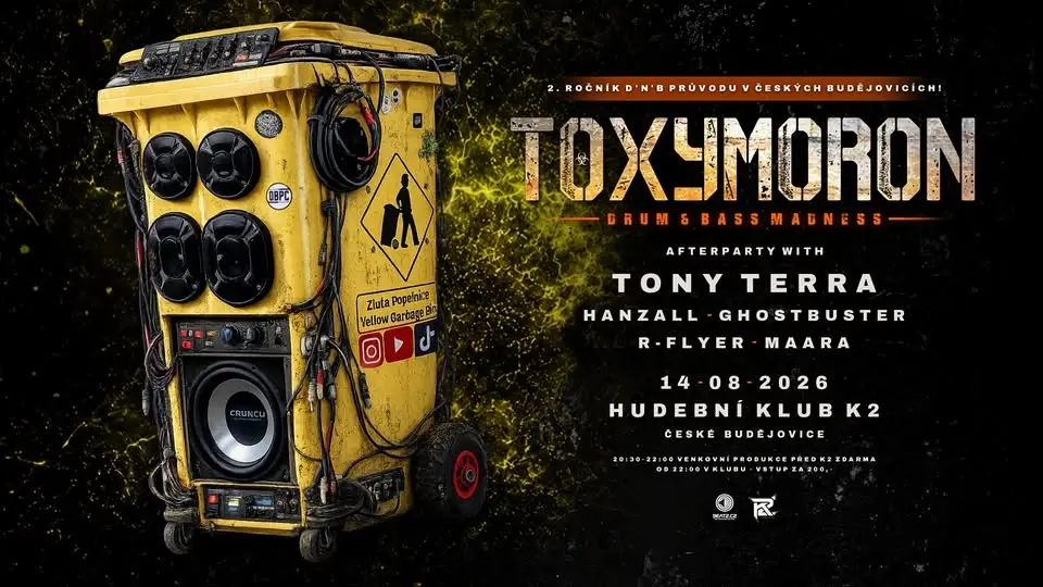 Žlutá popelnice - 2. D'n'B průvod v ČB + Toxymoron afterparty w. Tony Terra