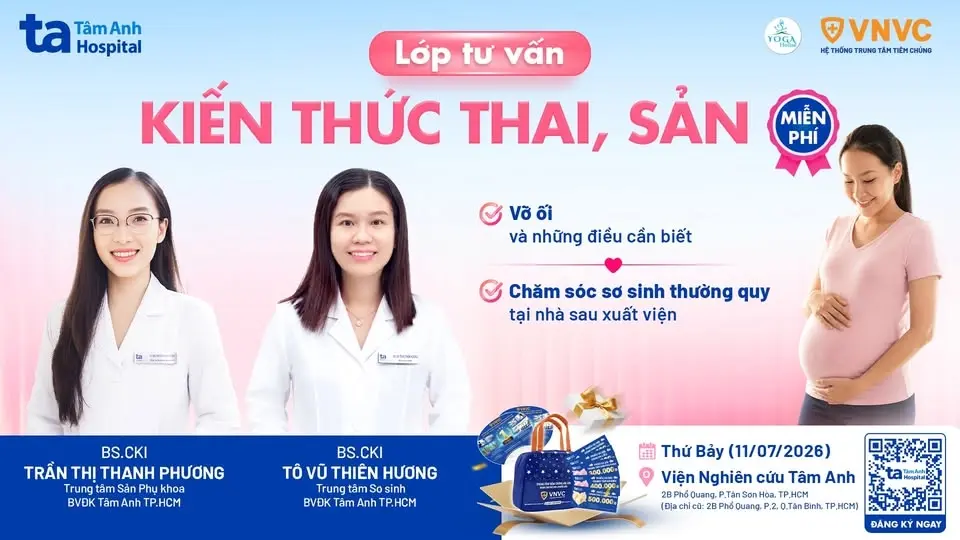 Lớp Tư vấn kiến thức Thai, Sản, ngày 11.7.2026: Tự tin chào đón con yêu