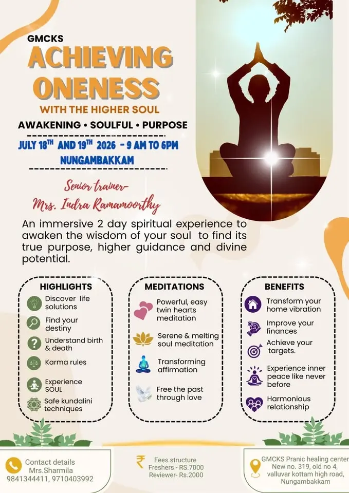 achieving Oneness with the Higher Soul Workshop in Chennai