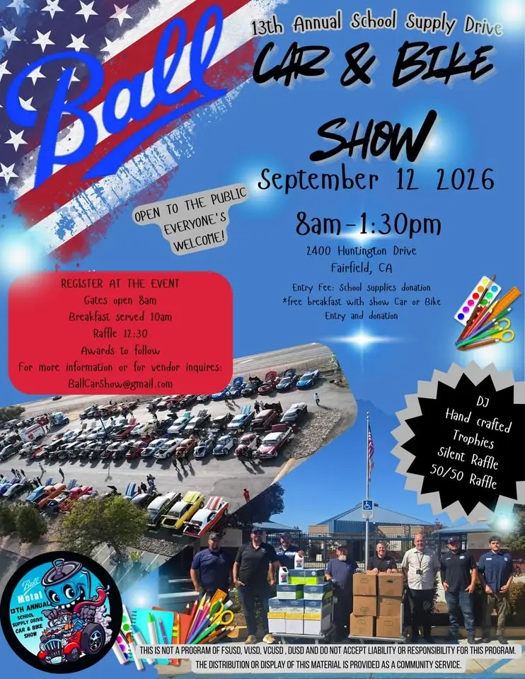 The 12th Annual Ball Metal Car & Bike Show & School Supply Drive