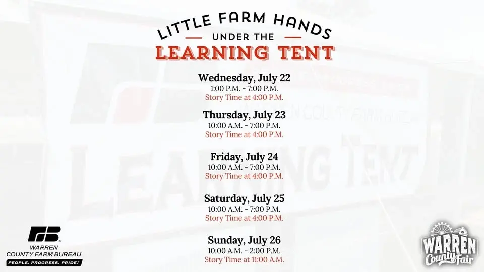 Little Farm Hands under the Learning Tent 