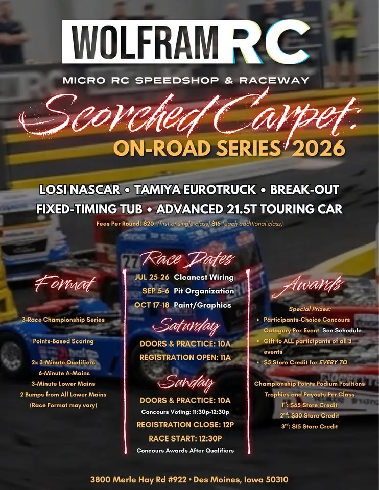 Scorched Carpet On-Road Series ROUND-1 and CLEAN WIRING Concours