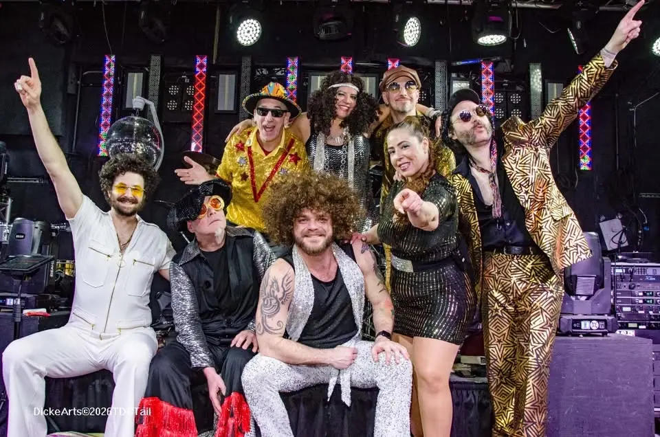 THE DISCO CIRCUS (plus FIREWORKS!) at the Sugar Grove Corn Boil...FREE, OUTDOOR, ALL-AGES show!