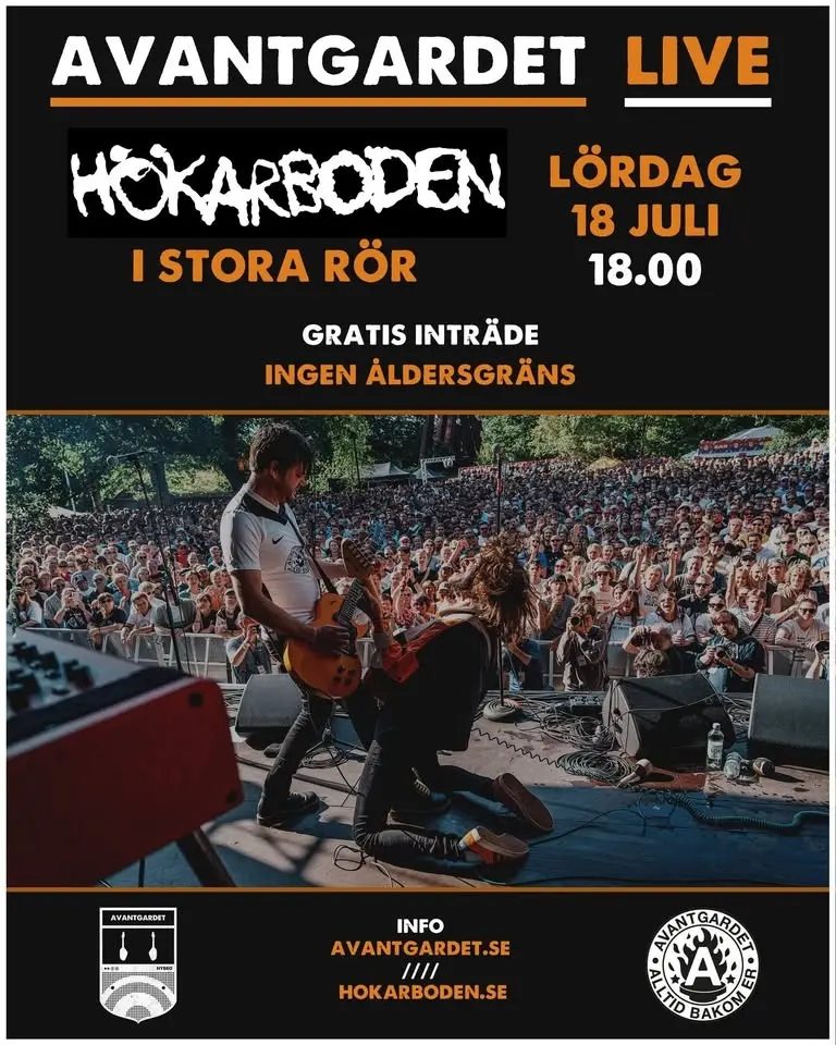 Avantgardet live på Hökarboden, Öland. Ingen åldersgräns och fri entré!