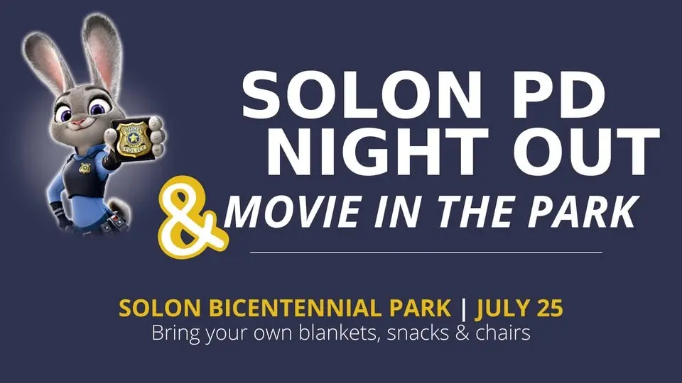 Solon PD Night Out & Movie in the Park | Zootopia 2
