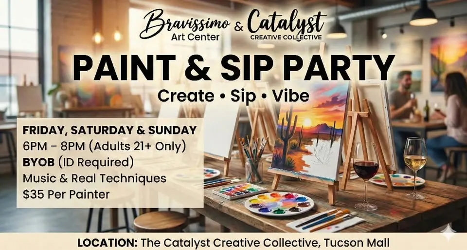 PAINT & SIP PARTY Create. Sip. Vibe. 
