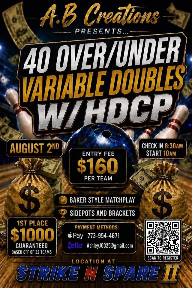 40 Over/Under Variable Doubles w/HDCP Tournament