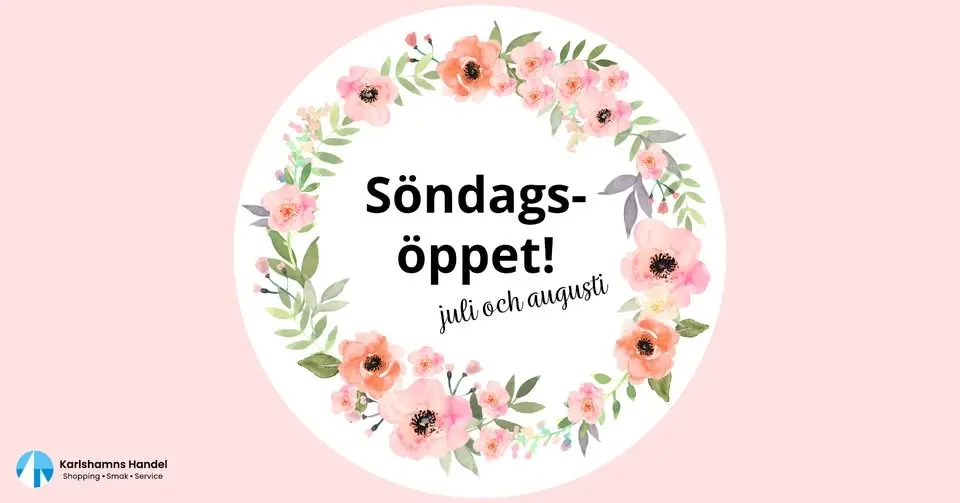 Söndagsöppet i juli och augusti
