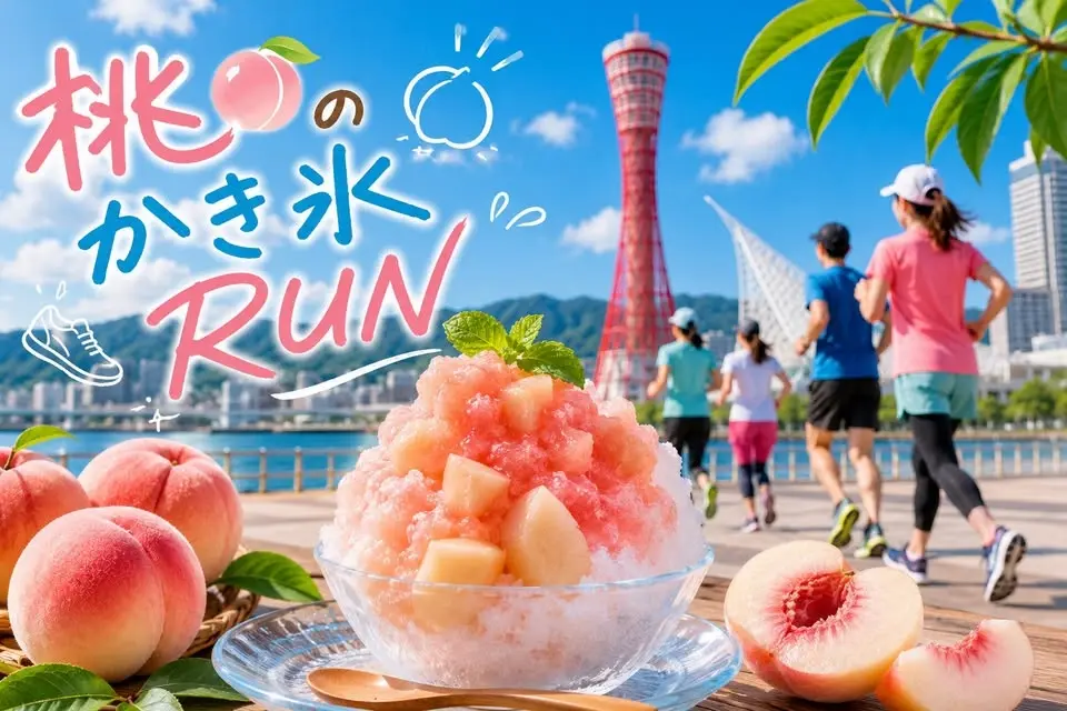 走った人だけ食べられる！とろける白桃幻のカキ氷！