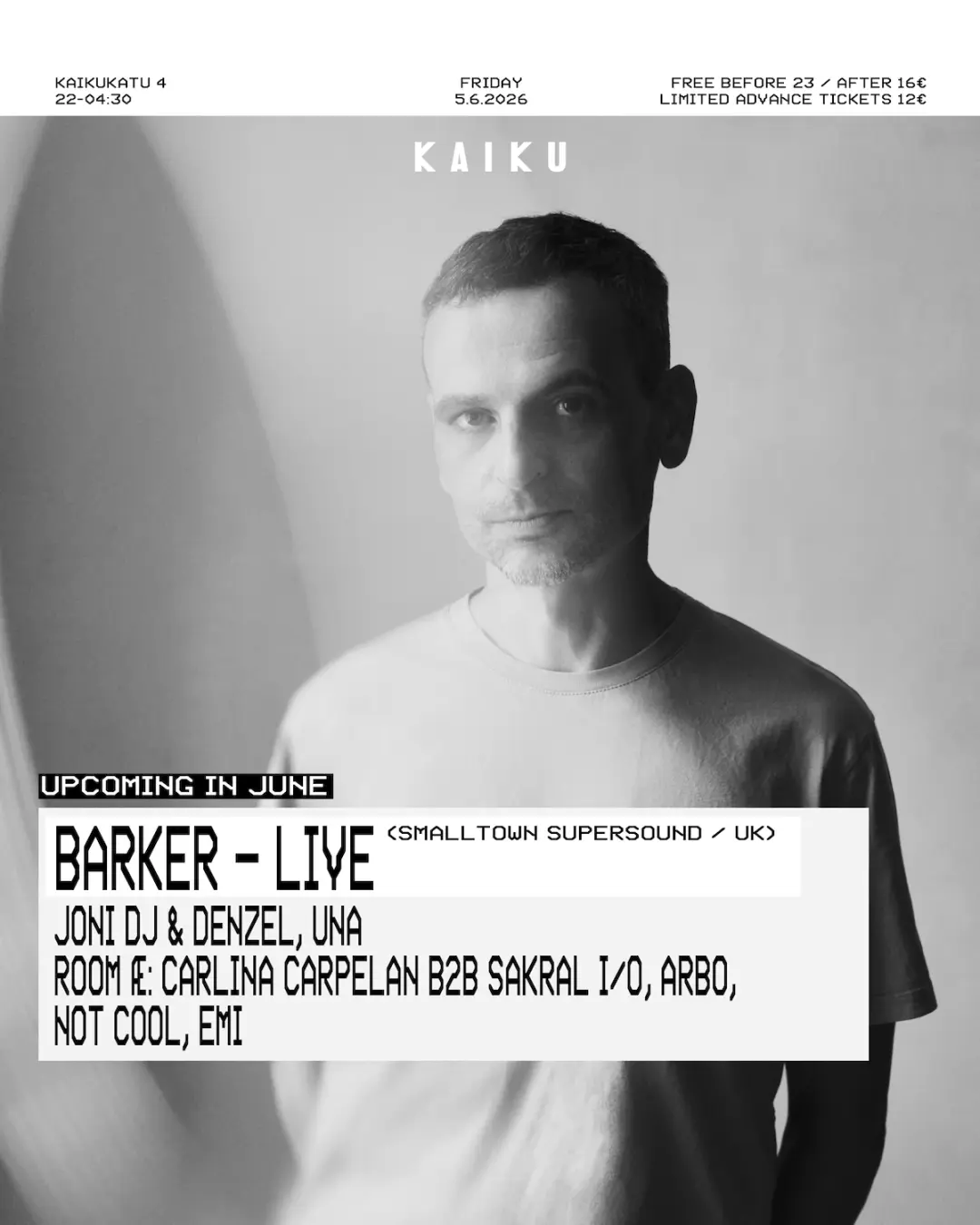 Kaiku presents: Barker – LIVE (UK)