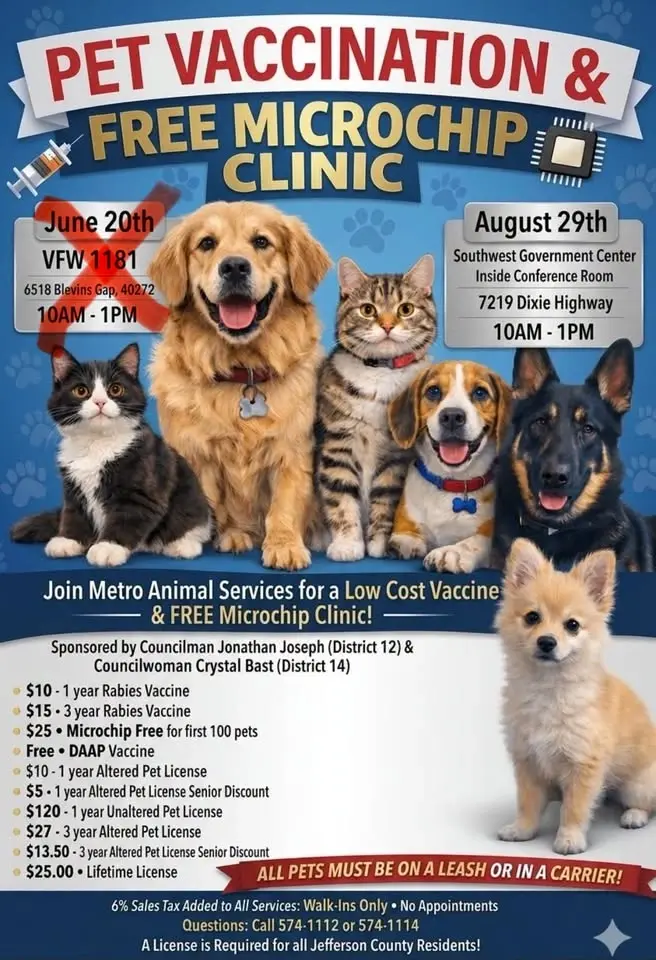 Pet Vaccine & Free Microchip Clinic 