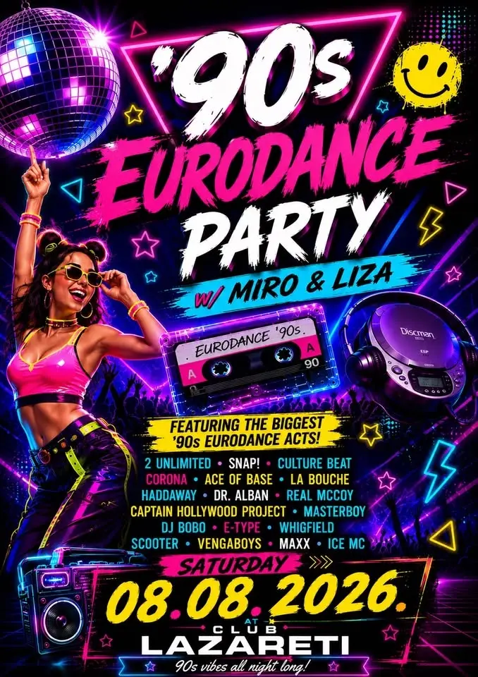 ‘90s EURODANCE PARTY w/ MIRO & LIZA