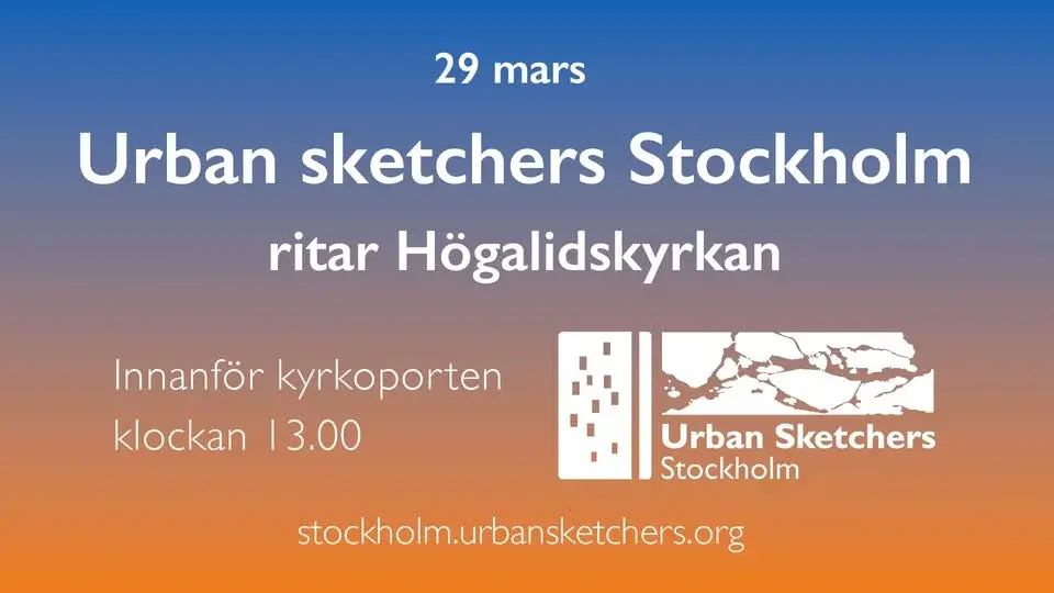 Urban sketchers Stockholm ritar Högalidskyrkan