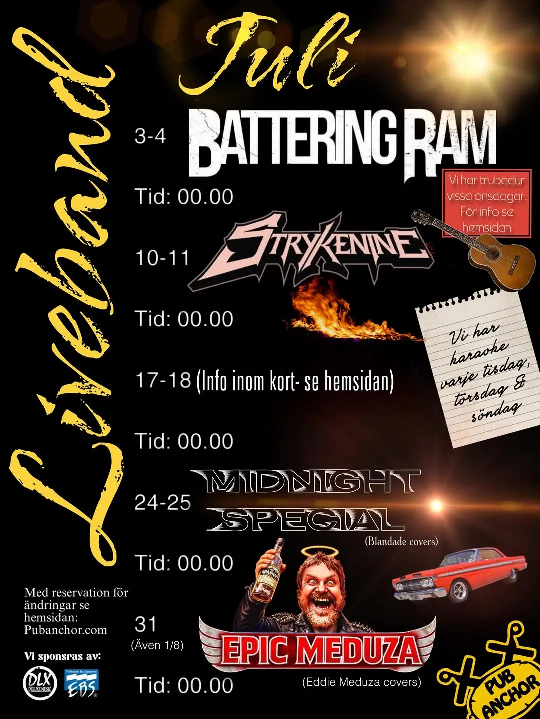 Live Band July 17-18 (TBA)
