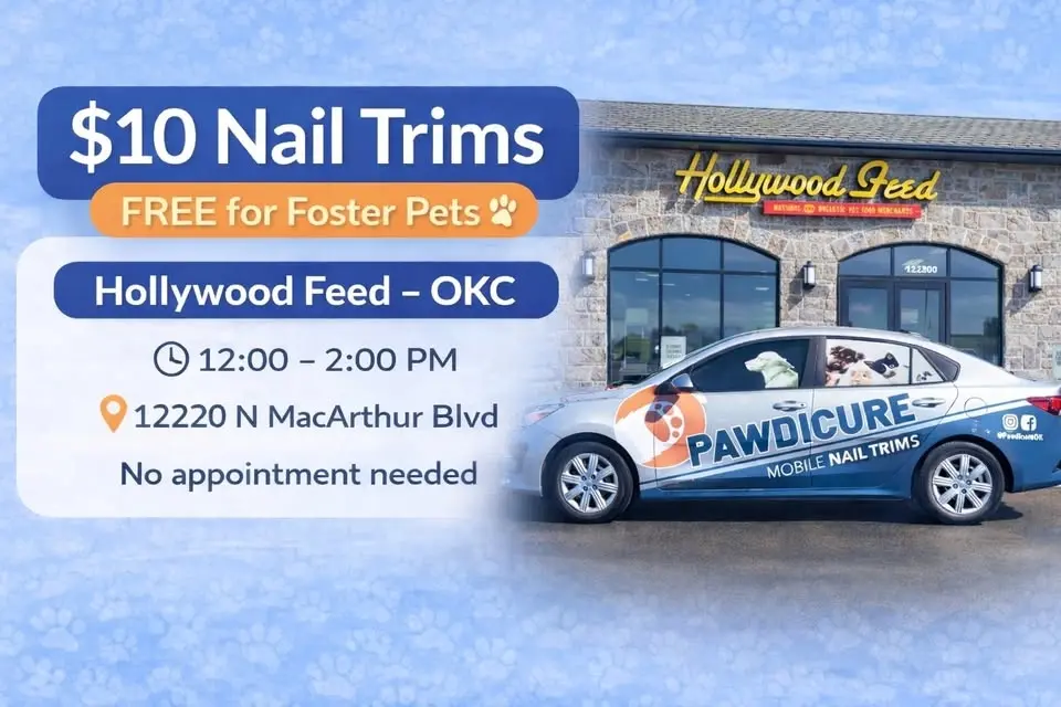 $10 Nail Trims - Foster Trims Free at Hollywood Feed Oklahoma City with Pawdicure