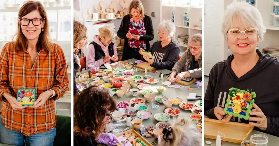 Mini Mosaic Floral Class with Vintage Beads, Whimsical Findings & Glass! (8 spots left!)
