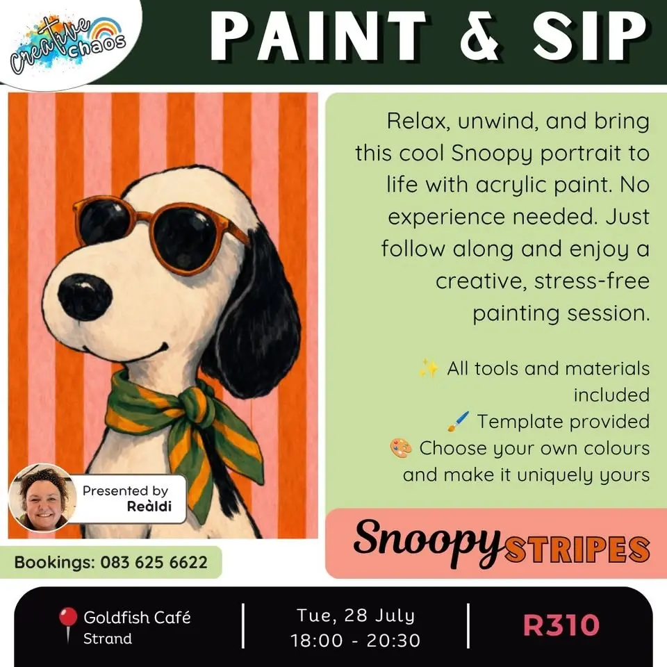 Paint & Sip Acrylic Workshop – Snoopy Stripes