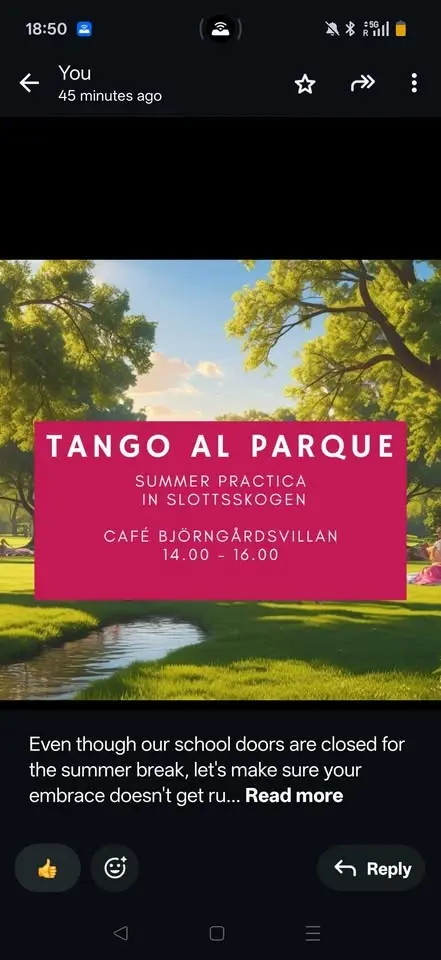 Tango Al Parque - Summer practica in Slottsskogen