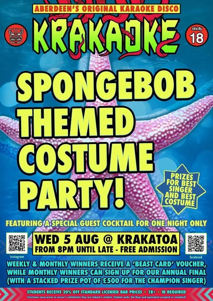  Krakaoke Karaoke @ Krakatoa: 'SPONGEBOB' themed costume party! 