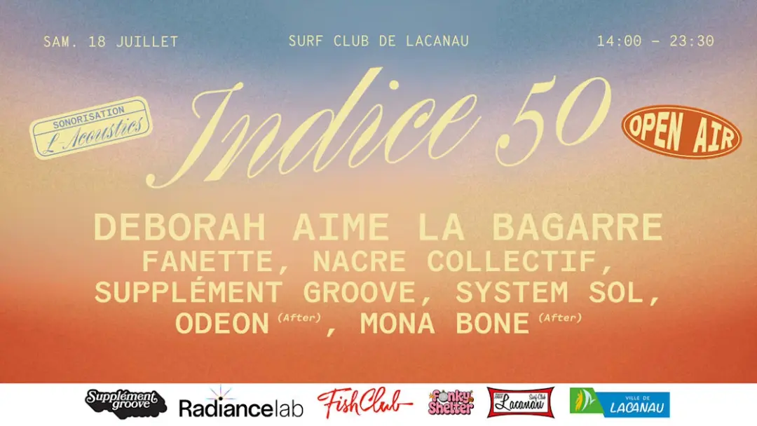 Indice 50 - Open Air Gratuit - Surf Club Lacanau