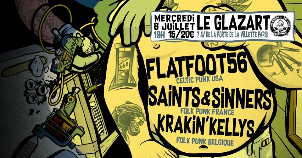 Flatfoot 56 + Krakin' Kellys + Saints & Sinners @Glazart
