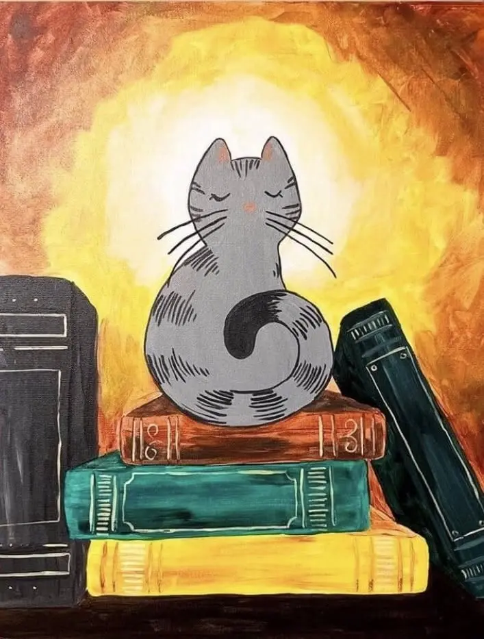 Paint with Ashley Blake “Puss & Books” Paint Night