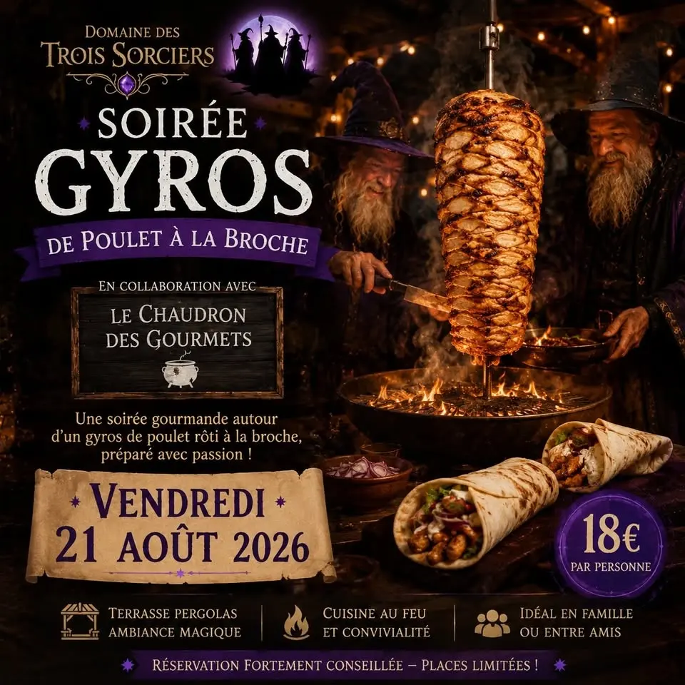 🌯✨ Soirée Gyros de Poulet à la Broche ✨🧙♂️