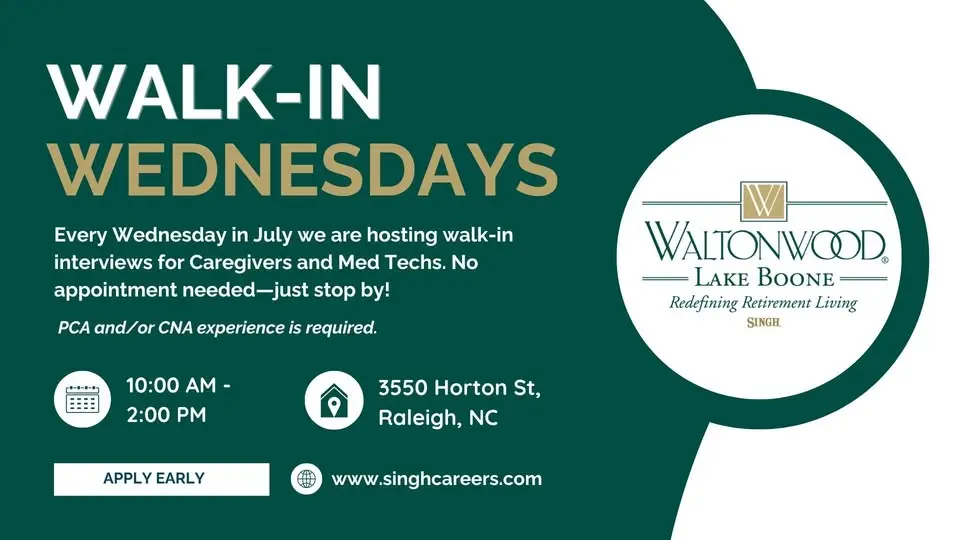 Walk-In Wednesdays - Resident Care Hiring Event
