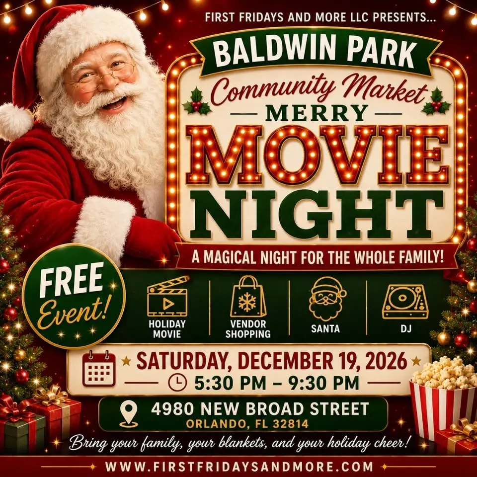 Baldwin Park Community Market: Merry Movie Night & More