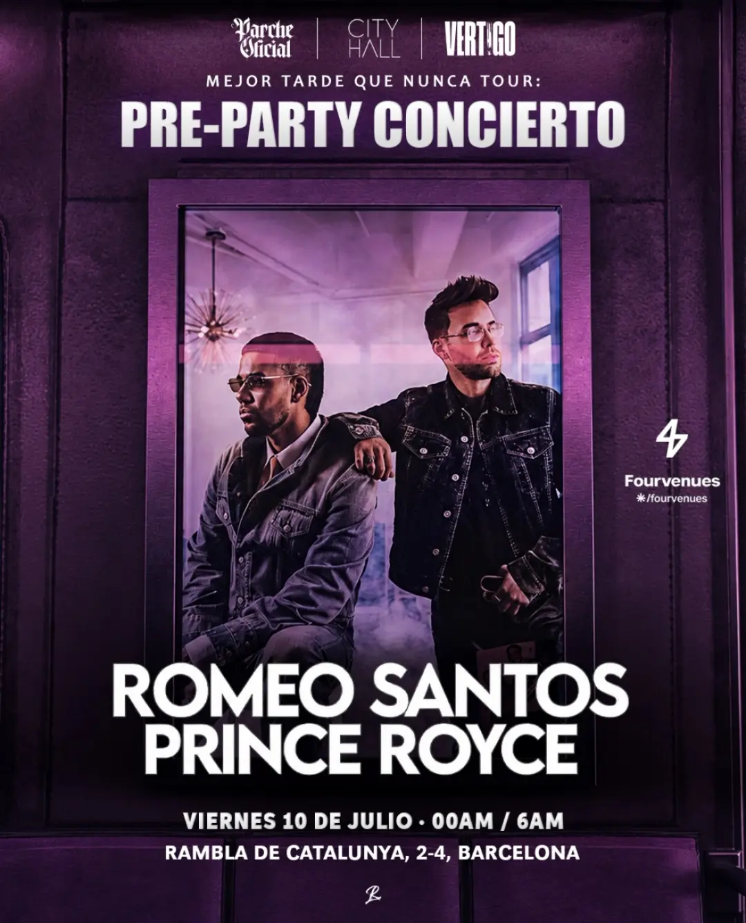 PRE PARTY OFICIAL ROMEO SANTOS & PRINCE ROYCE by PARCHE x VÉRTIGO