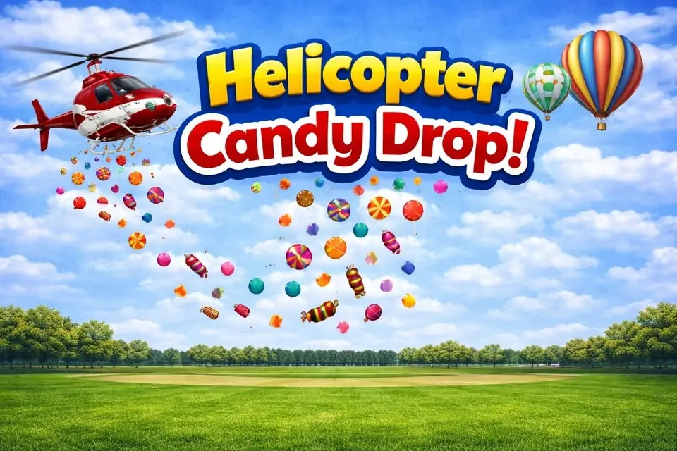 Helicopter Candy Drop at Waterford Balloonfest