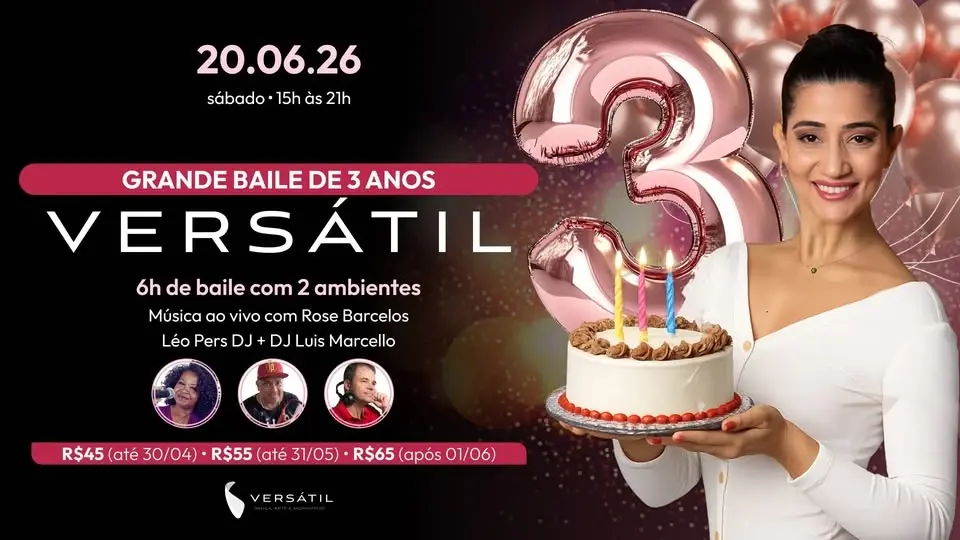Grande baile de 3 anos da Versátil Escola de Dança
