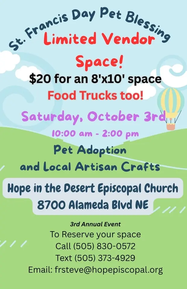 St. Francis Day Pet Blessing - Adoption - Local Craft Fair