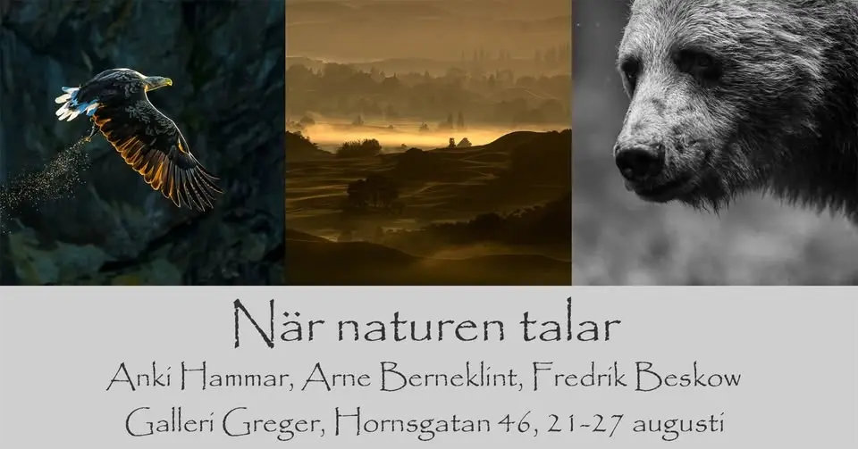 "När naturen talar" - Fotoutställning med Anki Hammar, Arne Berneklint och Fredrik Beskow