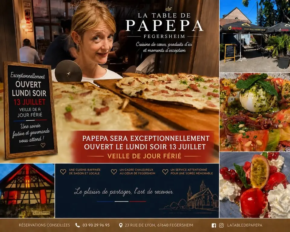 Ouvert lundi soir 13 juillet 