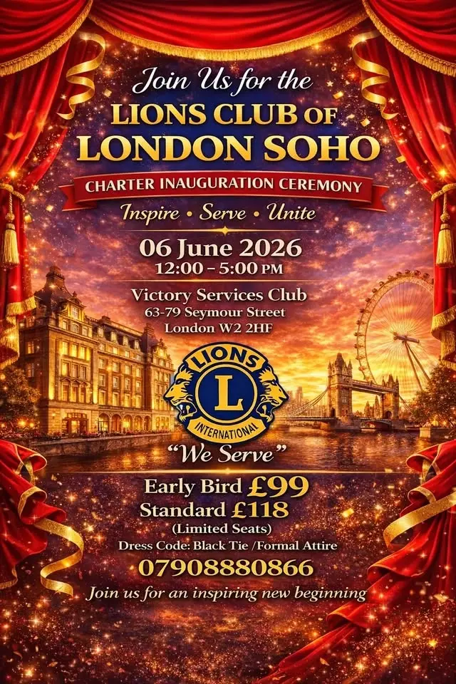 Charter Inauguration Ceremony of Lions Club of London Soho