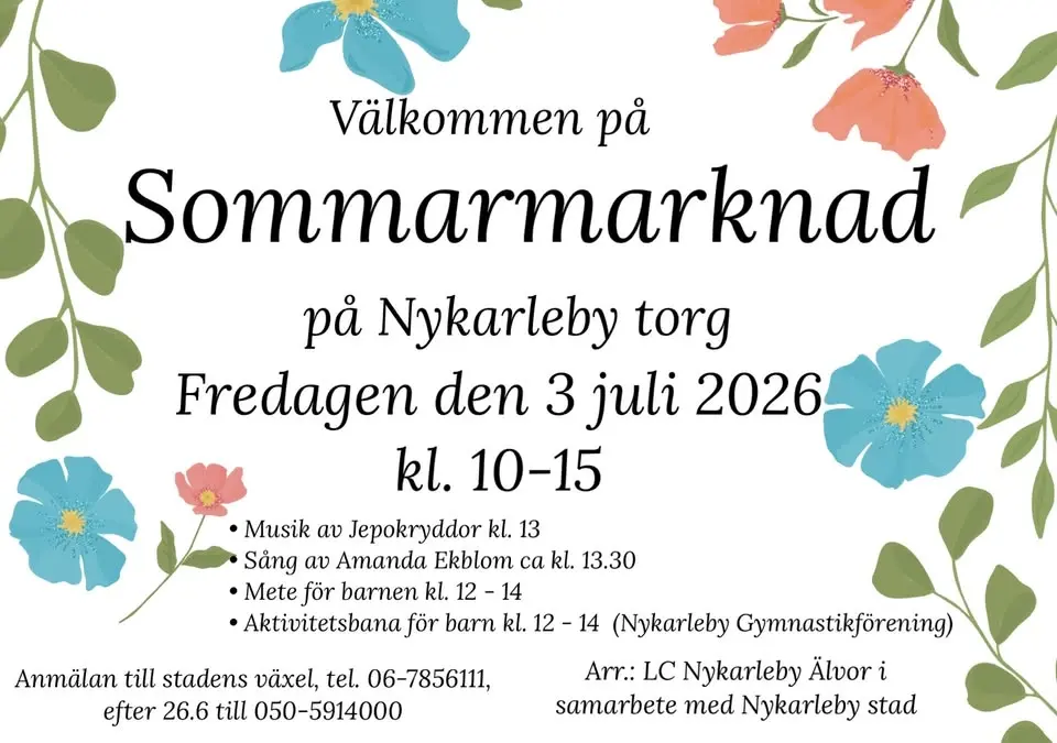 Sommarmarknad på Nykarleby torg
