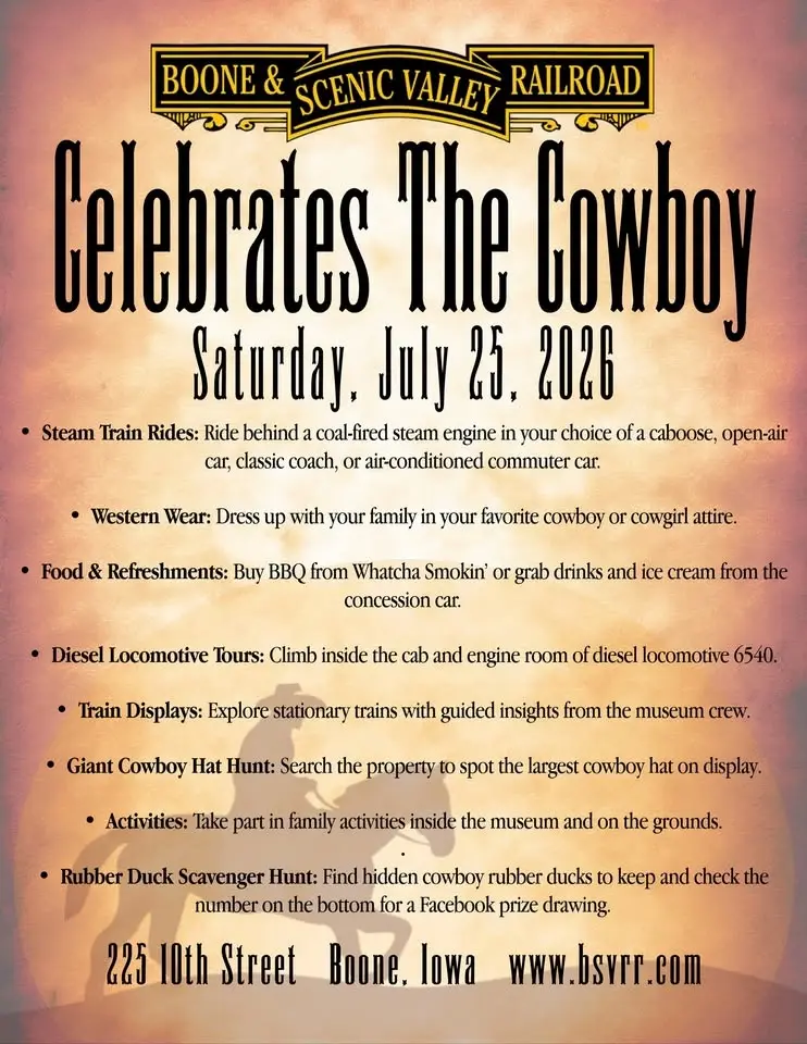 The Boone & Scenic Valley Railroad Celebrates the Cowboy