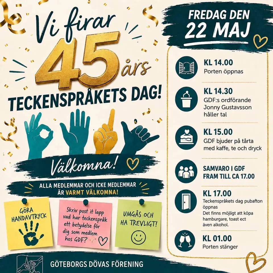 Vi firar 45 år Teckenspråkets dag