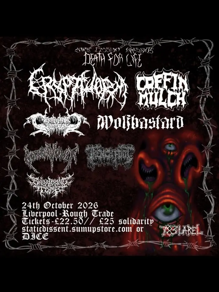 DEATH FOR LIFE - Cryptworm, Ceremonial Bloodbath, Coffin Mulch, Wolfbastard, Gorgon Vomit & more