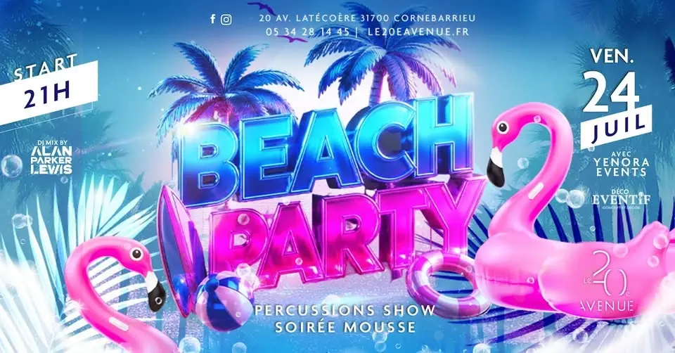 ☀️ BEACH PARTY – VENDREDI 24 JUILLET ☀️