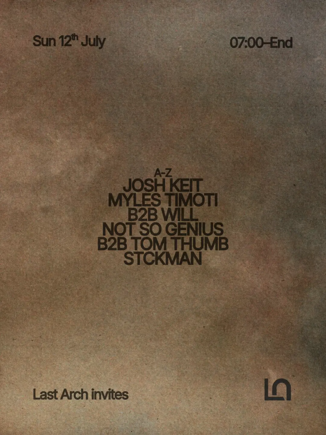 Last Arch invites: Stckman, Josh Keit, Myles Timoti + more