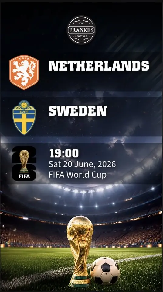 Watch @ FRANKES Pub: World Cup, 🇳🇱 vs 🇸🇪
