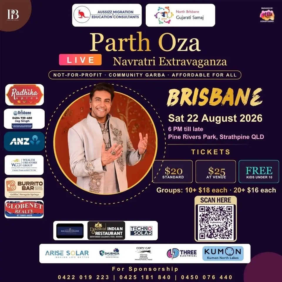 Parth Oza LIVE — Brisbane Navratri Extravaganza 2026