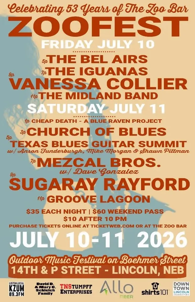 ZOOFEST - SUMMER 2026 - DOWNTOWN LINCOLN - JULY 10 AND JULY 11